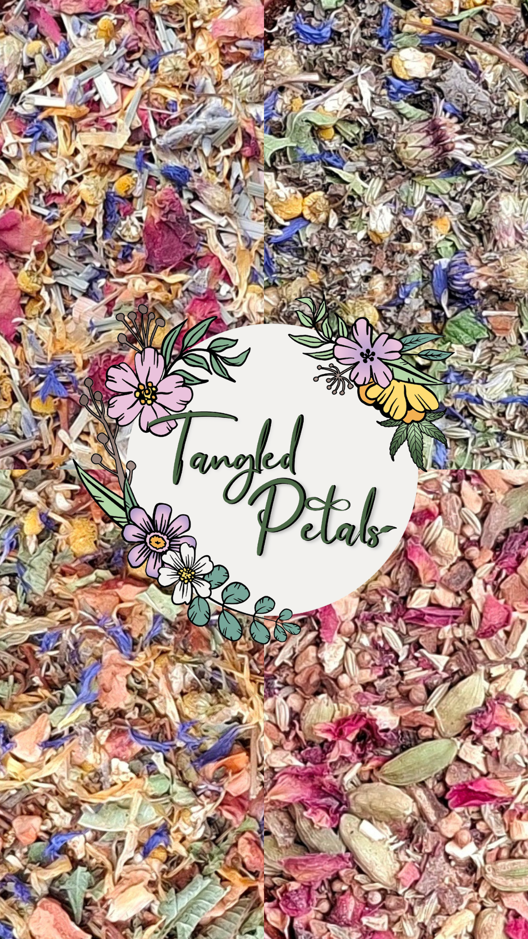 Close-up van verschillende losse kruidenthee blends van Tangled8Petals